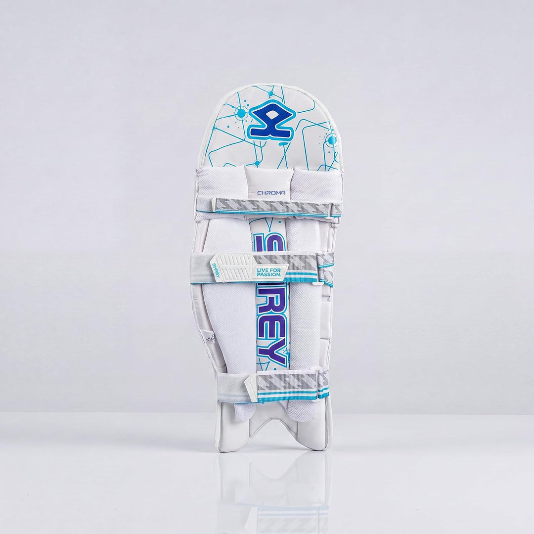 Shrey Chroma Cricket Batting Leg guard White Royal Blue Mens Size