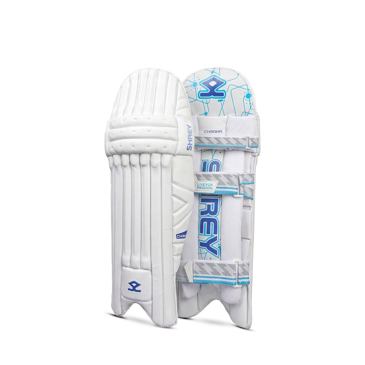 Shrey Chroma Cricket Batting Leg guard White Royal Blue Mens Size