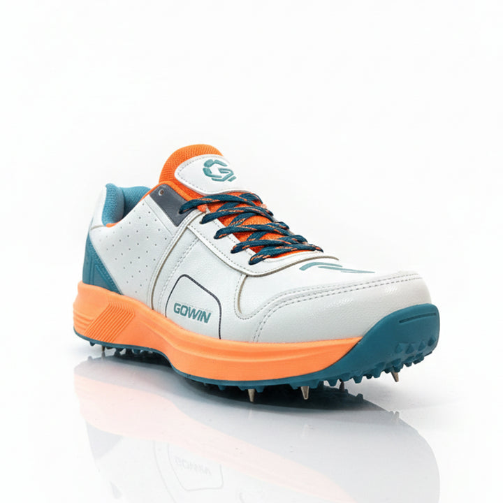 Gowin Nitro Cricket Spikes White Seagreen Shoes