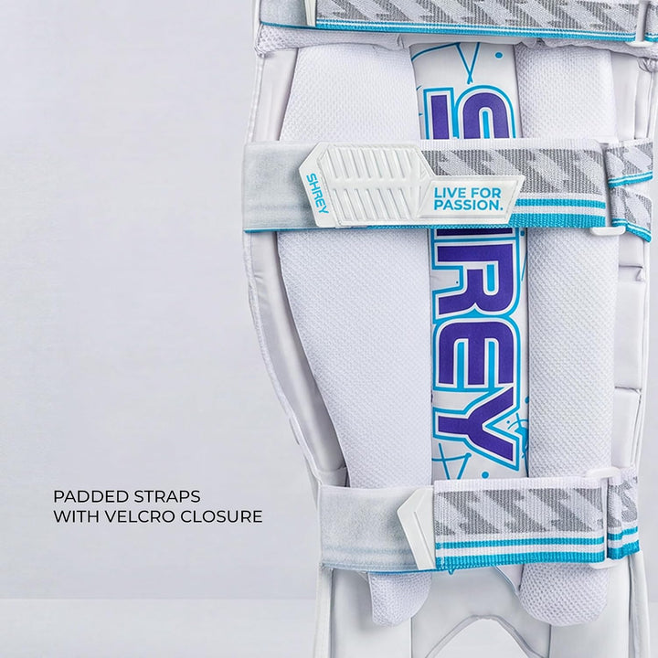 Shrey Chroma Cricket Batting Leg guard White Royal Blue Mens Size