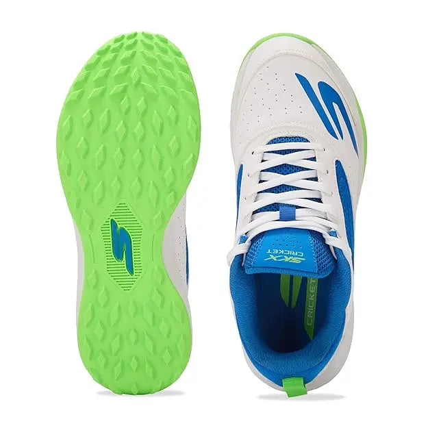Skechers 214205ID WBL Cricket Shoes White Blue Size