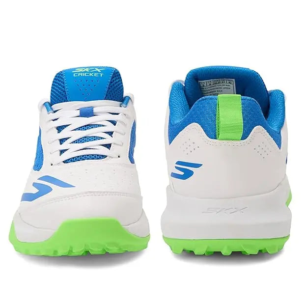 Skechers 214205ID WBL Cricket Shoes White Blue Size