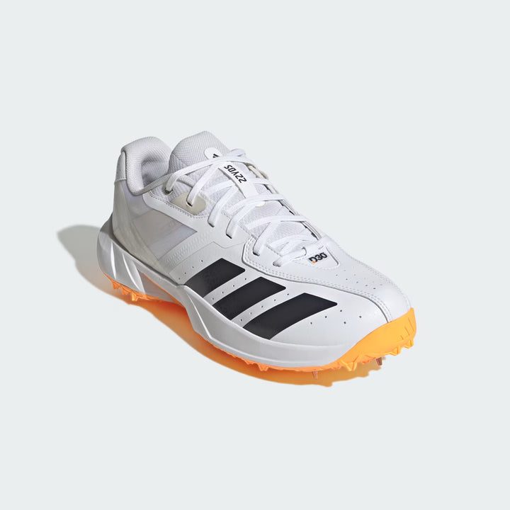 Adidas 22 Yard Cloud White Aurora Onix Core Black Spikes Cricket Shoes @ Side View