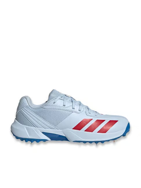 Adidas 22 Yard White Royal Blue Spikes Cricket Shoes @ Side View 2