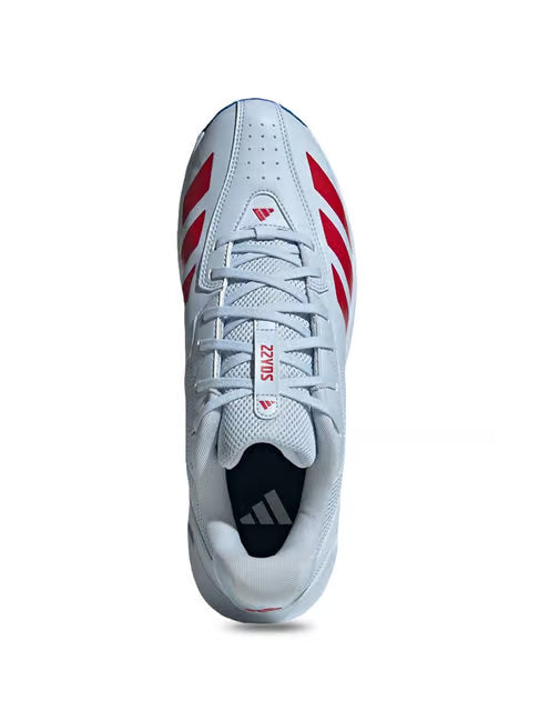 Adidas 22 Yard White Royal Blue Spikes Cricket Shoes @ Top View 1