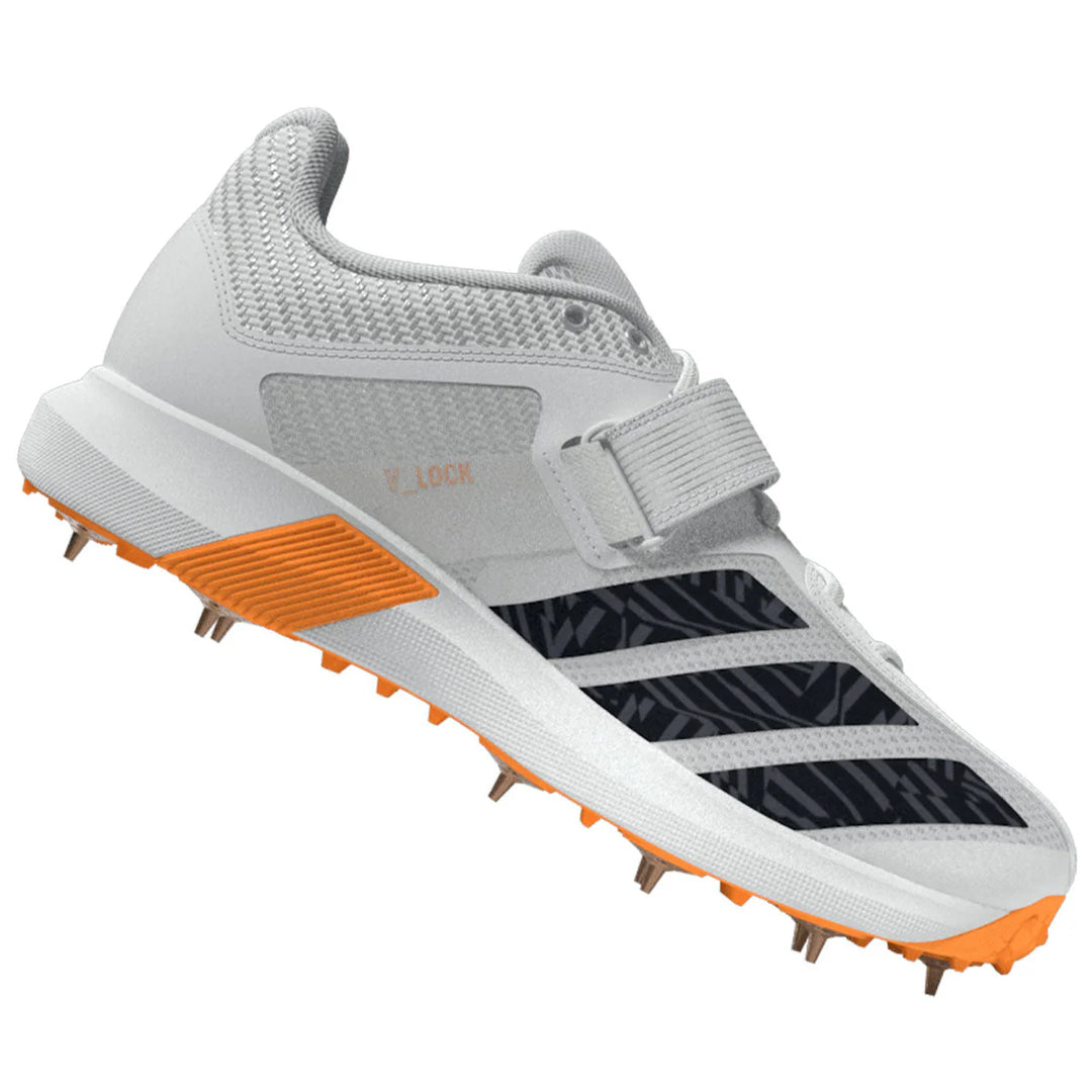 Adidas Adi Power Incurza Spike White Black Cricket Shoes @ Back Side View 6