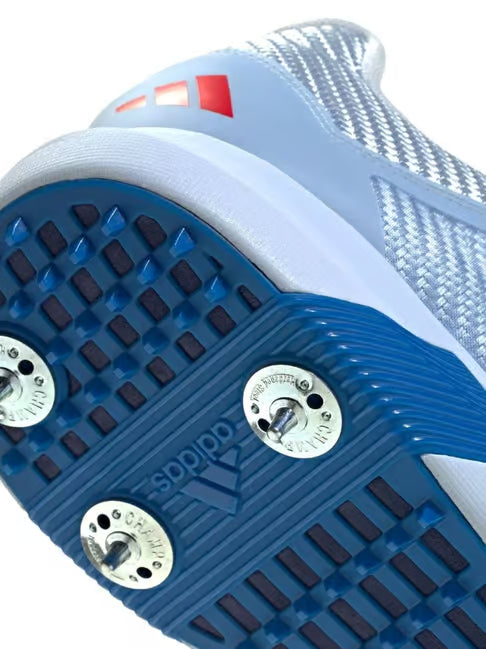 Adidas Adi Power Incurza Spikes White Blue Cricket Shoes @ Sole View 4