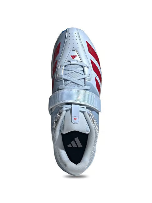 Adidas Adi Power Incurza Spikes White Blue Cricket Shoes @ Top View 2