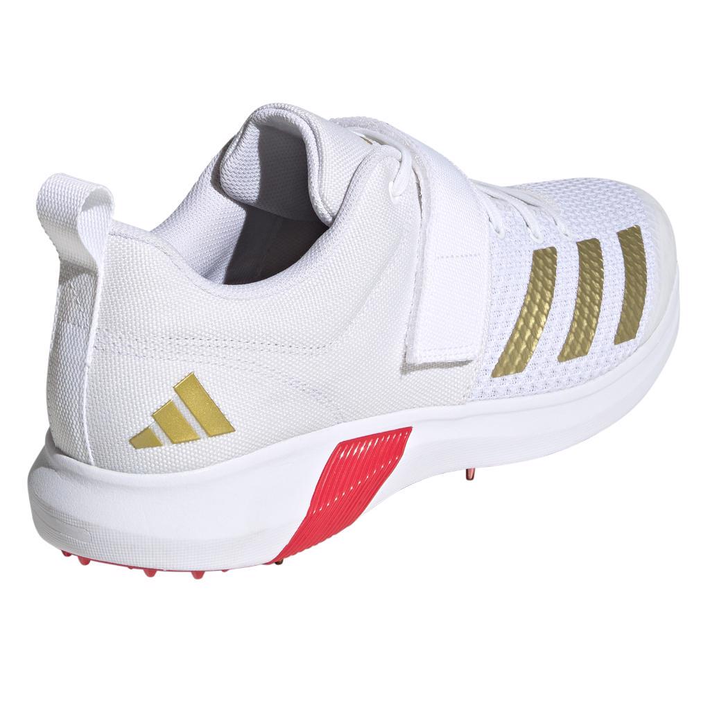 Adidas Adi Power Vector 20 Spikes Cricket Shoes Red and Gold @ Back Side View 2