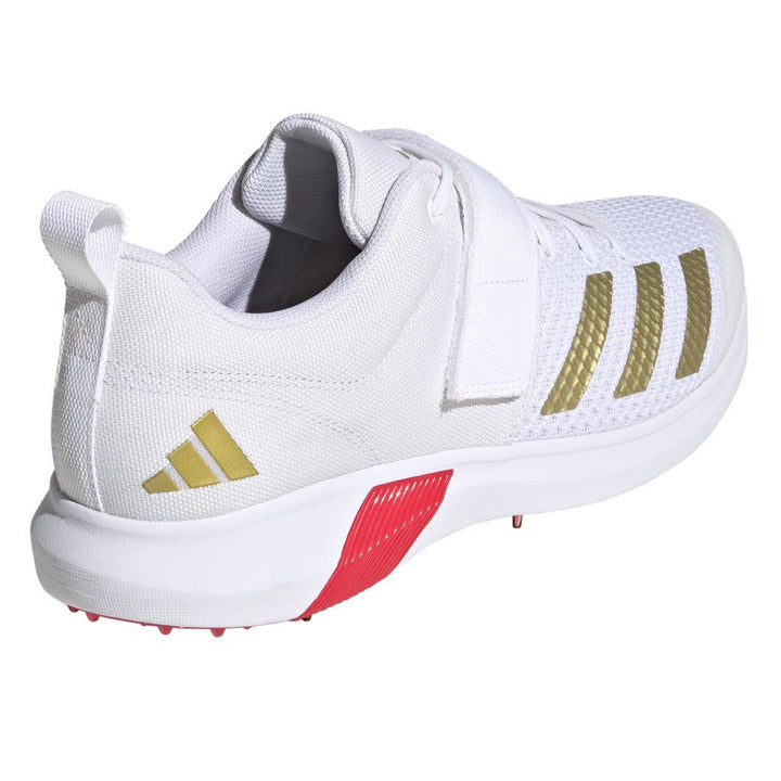Adidas Adi Power Vector 20 Spikes Cricket Shoes Red and Gold @ Back Side View 2