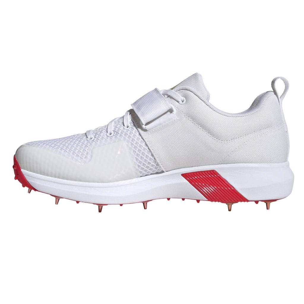 Adidas Adi Power Vector 20 Spikes Cricket Shoes Red and Gold @ Side View 2