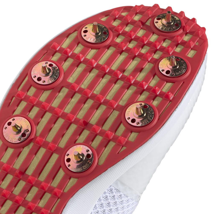 Adidas Adi Power Vector 20 Spikes Cricket Shoes Red and Gold @ Sole View