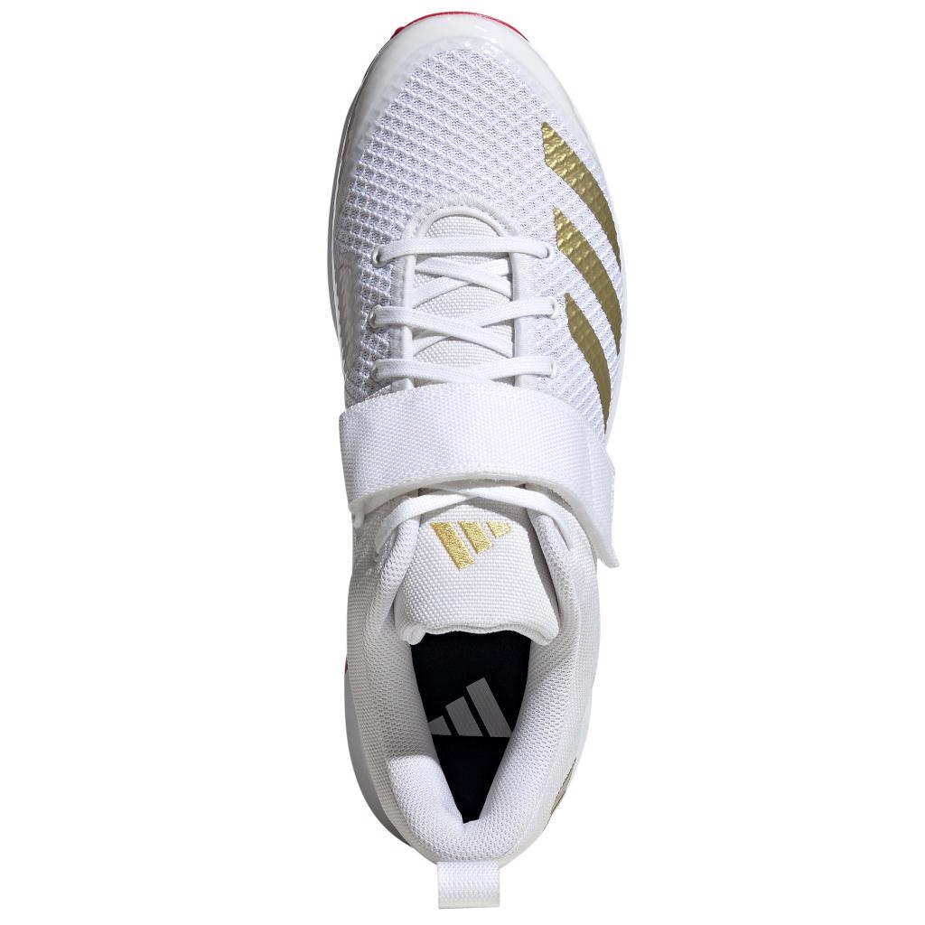Adidas Adi Power Vector 20 Spikes Cricket Shoes Red and Gold @ Top View 1