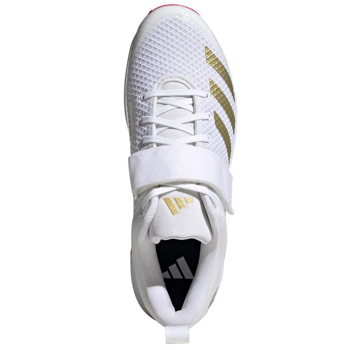 Adidas Adi Power Vector 20 Spikes Cricket Shoes Red and Gold @ Top View 1
