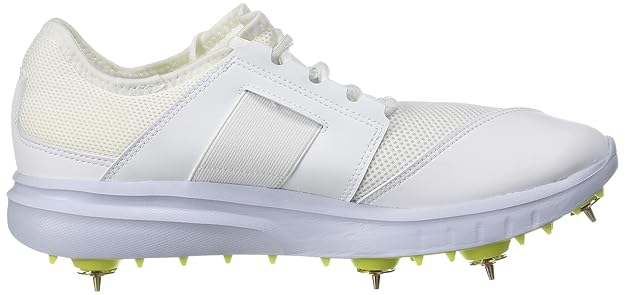 Adidas Howzat Spike 20 White/Teal/ Yellow Cricket Shoes@front view2