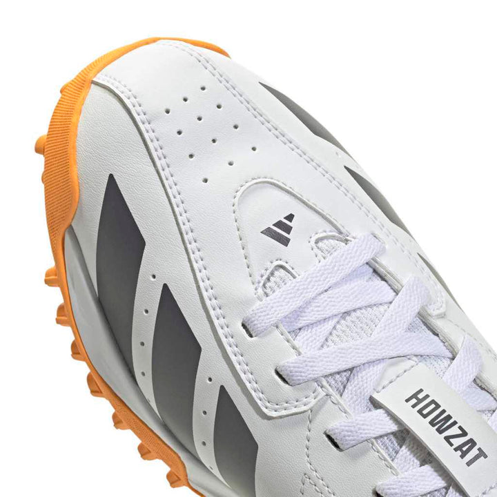 Adidas Howzat White Black Orange Rubber Cricket Shoes @ Close Up 2