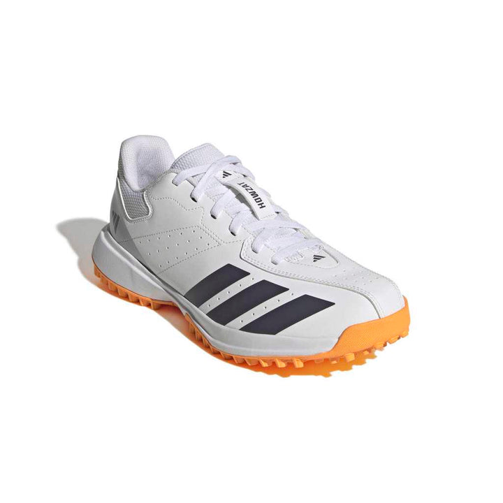 Adidas Howzat White Black Orange Rubber Cricket Shoes @ Front Side