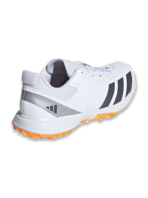 Adidas Howzat White Black Orange Rubber Cricket Shoes@front view3