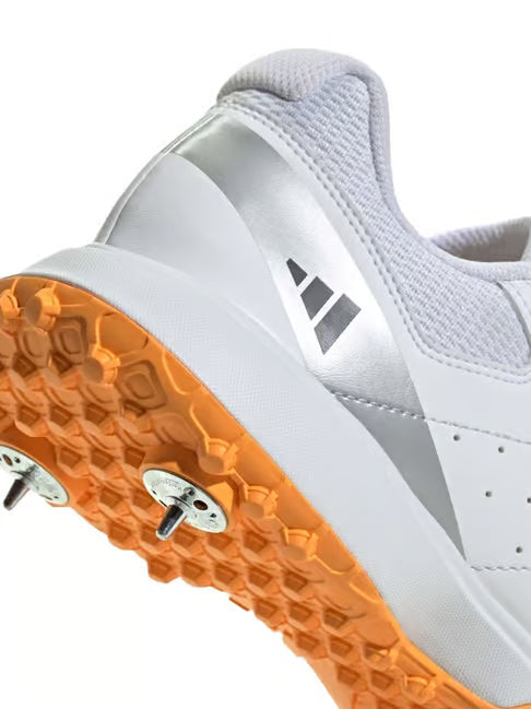 Adidas Howzat White Black Orange Rubber Cricket Shoes@front view4