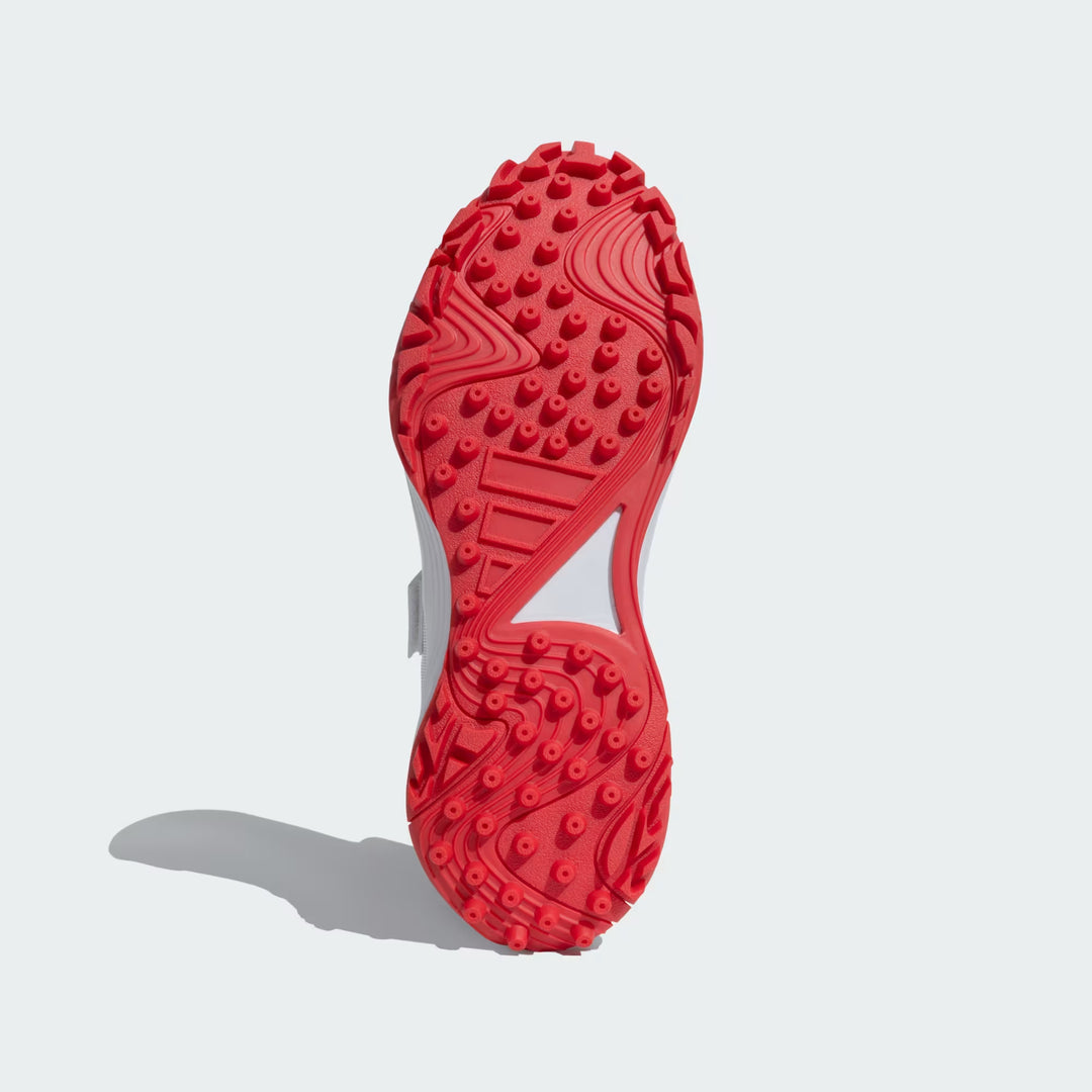 Adidas Scorerun 2.0 Cloud White Gold Rubber Cricket Shoes @ Sole View 4