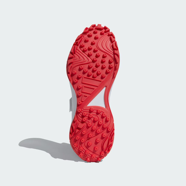 Adidas Scorerun 2.0 Cloud White Gold Rubber Cricket Shoes @ Sole View 4