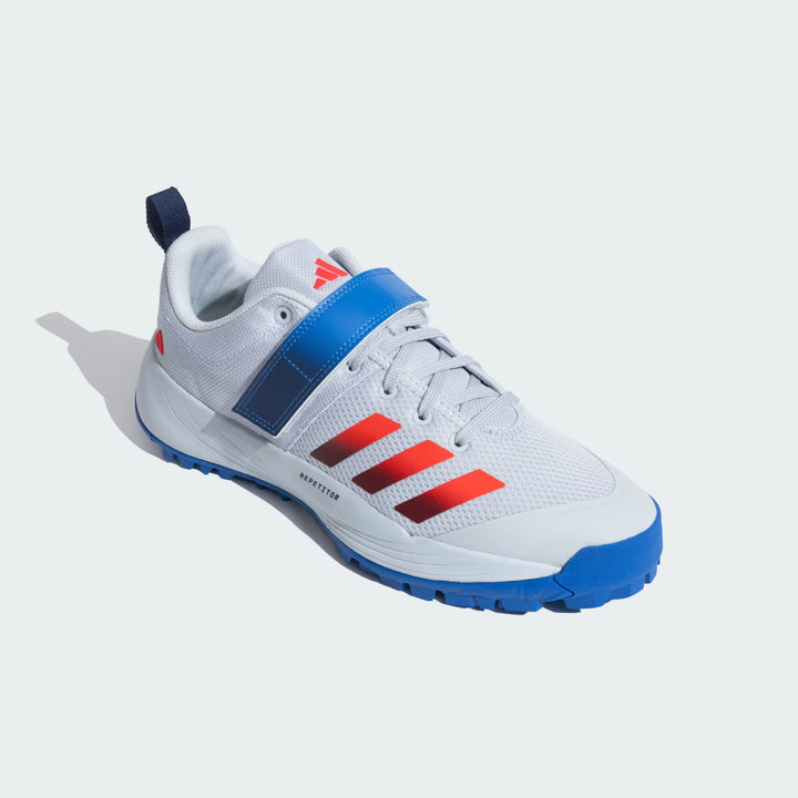 Adidas Scorerun 2.0 Halo Blue Lucid Red Bright Royal Rubber Cricket Shoes @ Side View