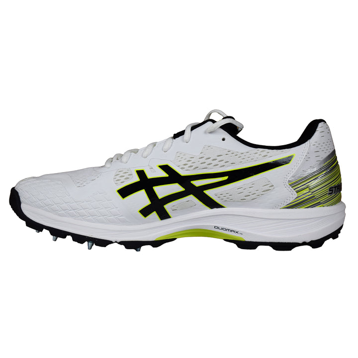 AsicsStrikeRateFFWhiteBlackCricketShoesSize2@Outer