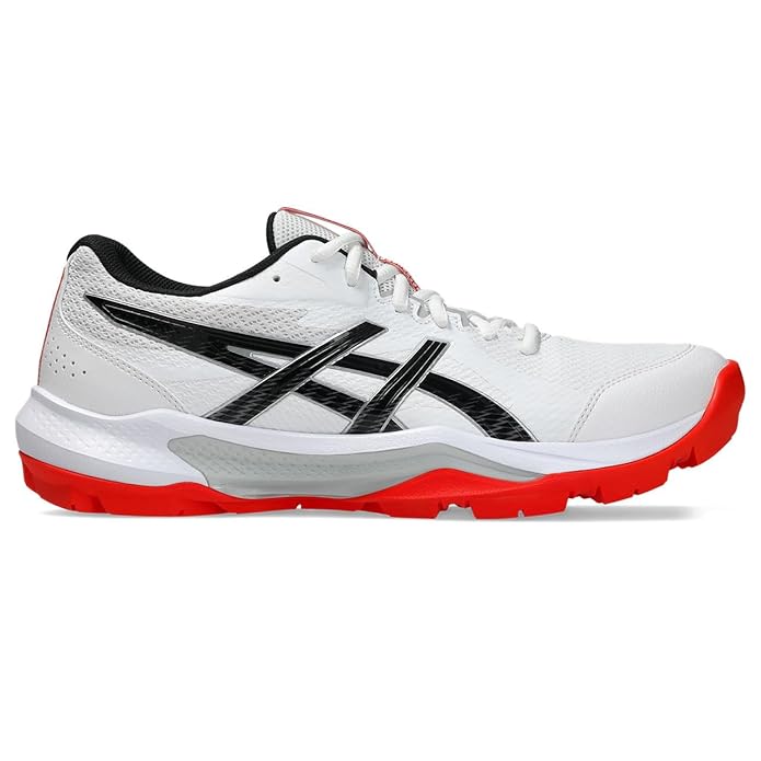 Asics GEL Peake 3 Cricket Shoes White Black @ Side View