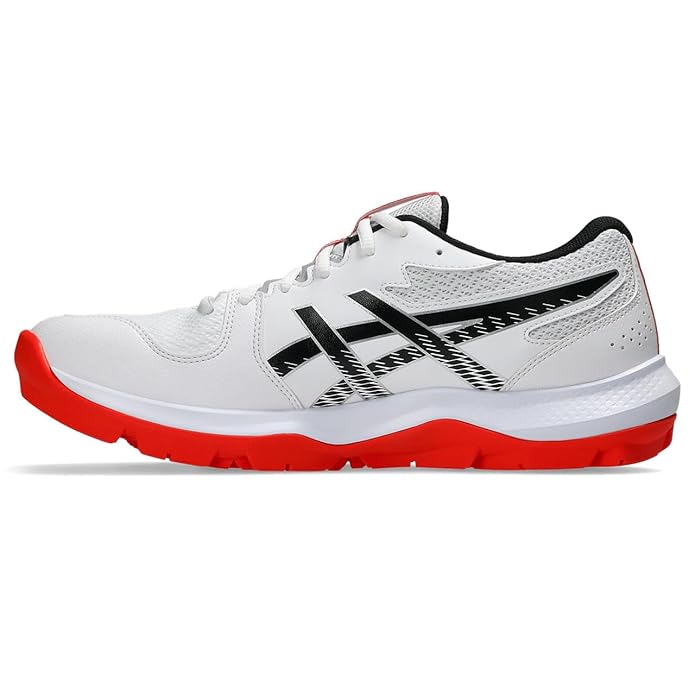 Asics GEL Peake 3 Cricket Shoes White Black @ Side View 2