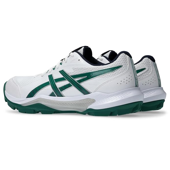 Asics GEL Peake 3 Cricket Shoes White Dark Teal @Back View