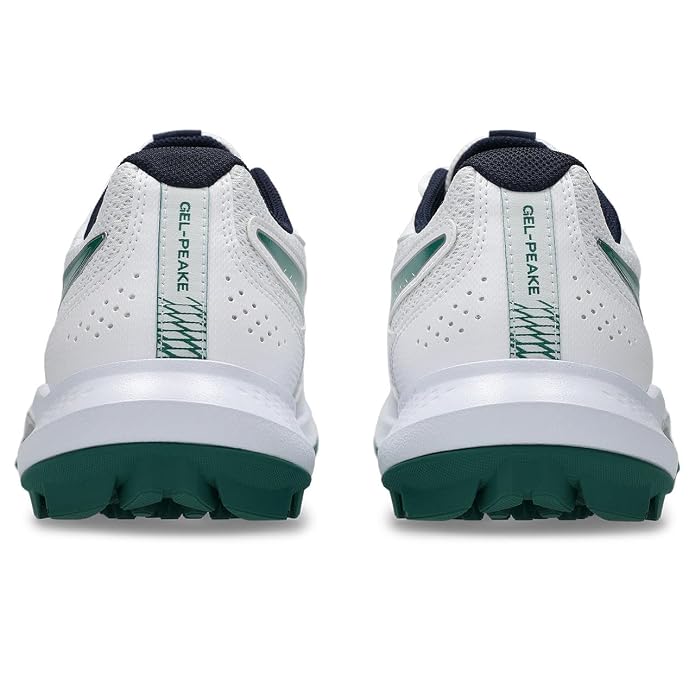 Asics GEL Peake 3 Cricket Shoes White Dark Teal @Back View 2