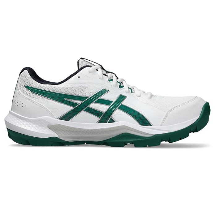 Asics GEL Peake 3 Cricket Shoes White Dark Teal @Base View 3