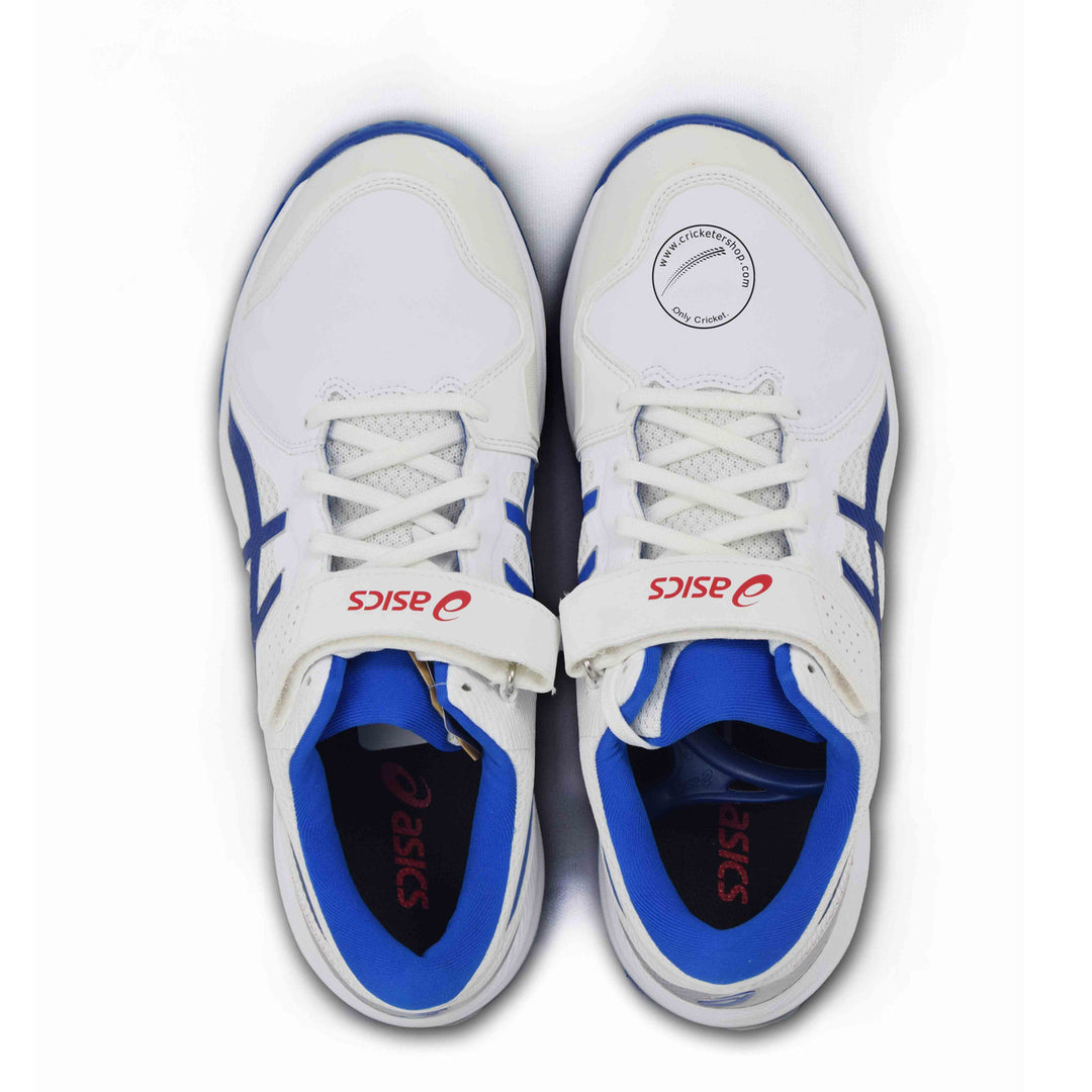 Asics GEL Speed Menace FF White /Tune Blue Cricket Shoes @ Top View