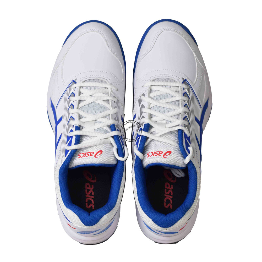 Asics Gel Lethal Field Cricket Shoes White Tune Blue Size @ Top View