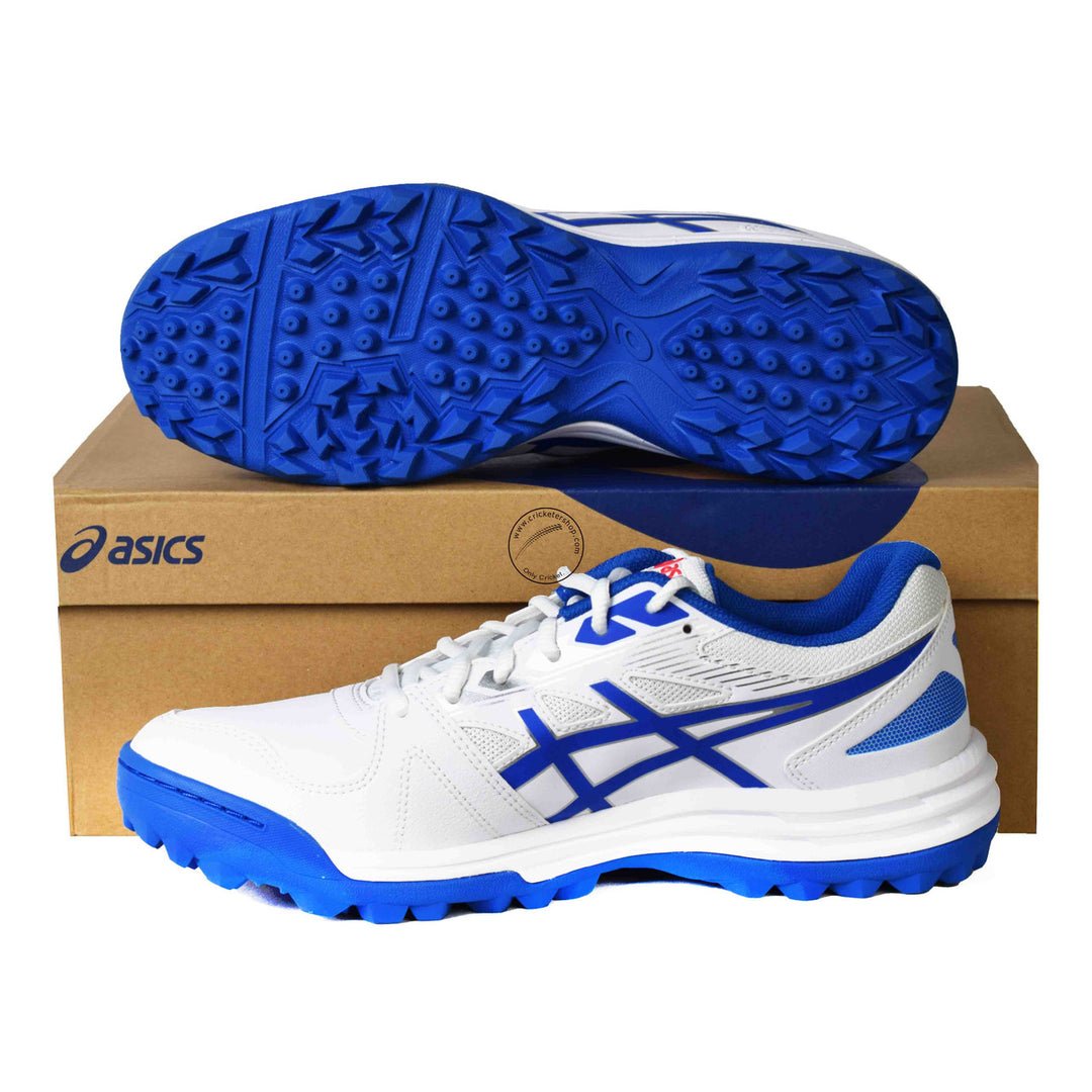 Asics Gel Lethal Field Cricket Shoes White Tune Blue Size @ Composite View