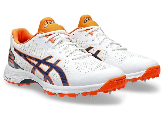 Asics Quick Singal FF Cricket Shoes White/Midnight@front view