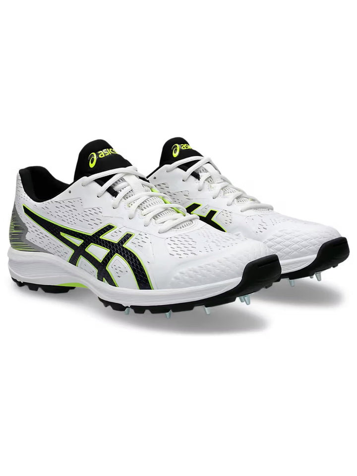 Asics Strike Rate FF White Black Cricket Shoes Size @ Front View