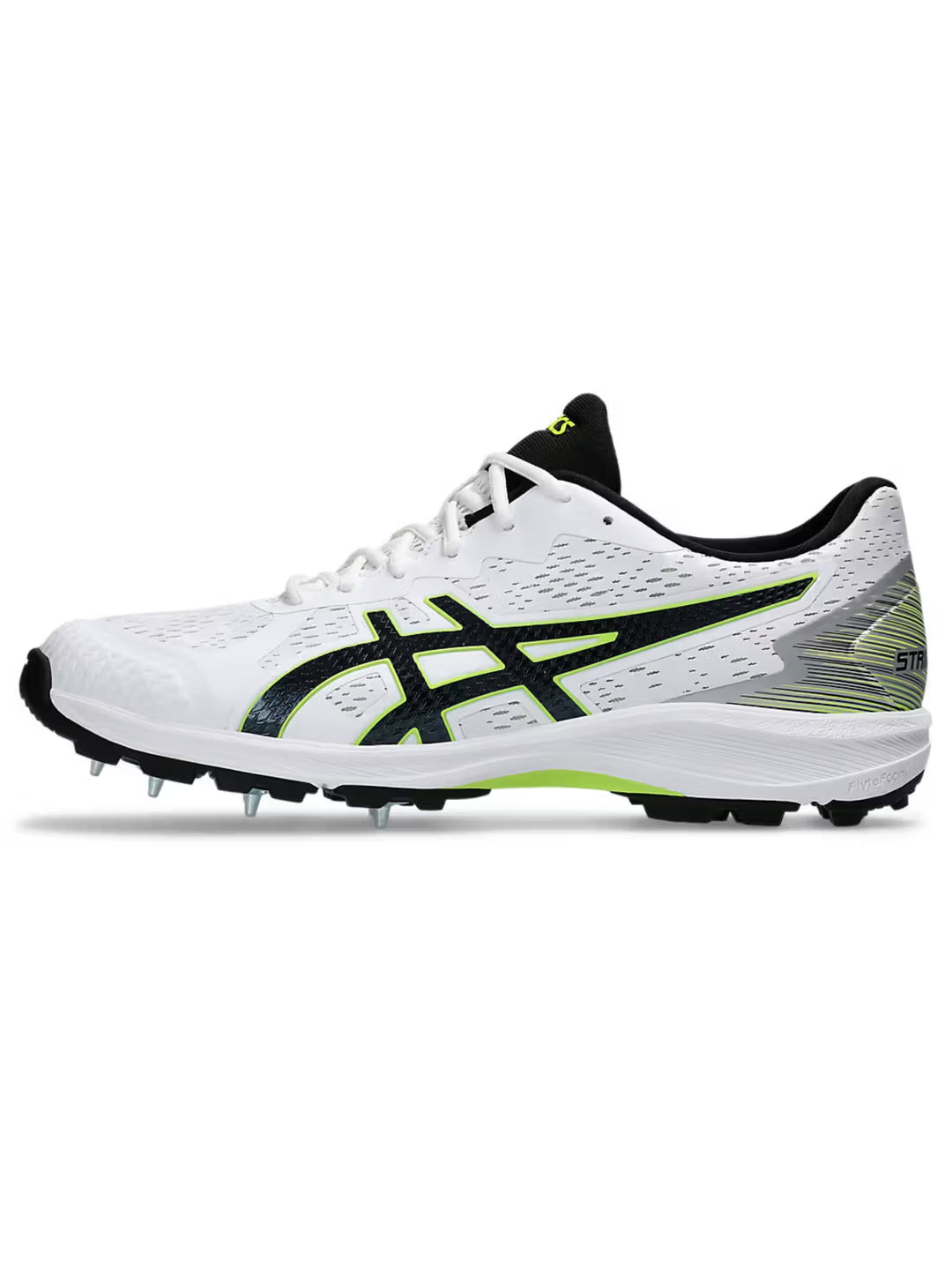 Asics Strike Rate FF White Black Cricket Shoes Size @ Side View 4