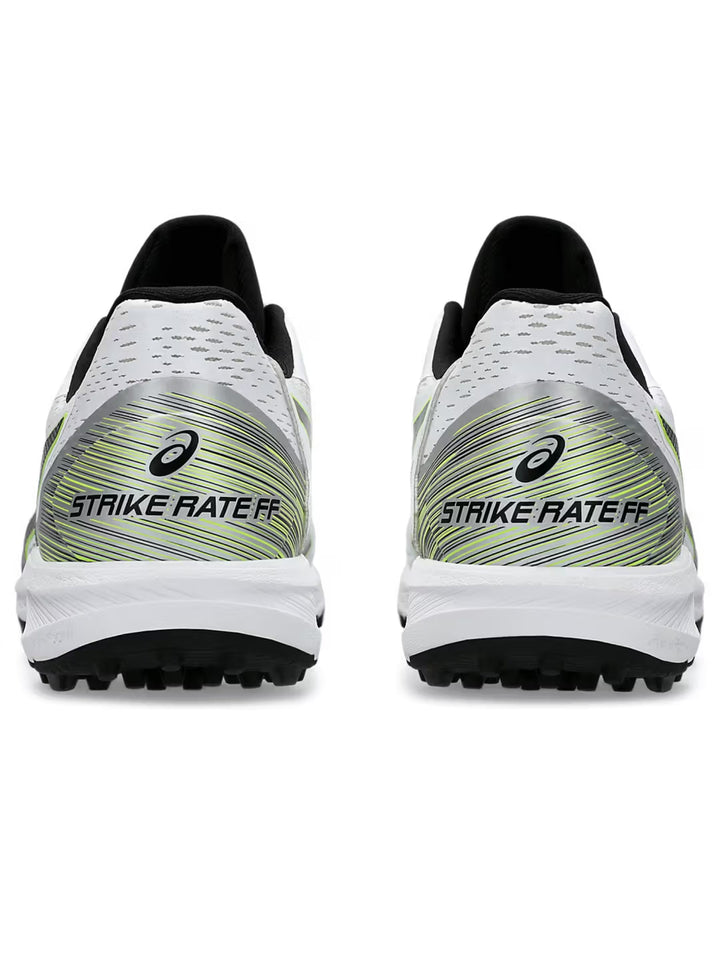 Asics Strike Rate FF White Black Cricket Shoes Size @ Sole View 2