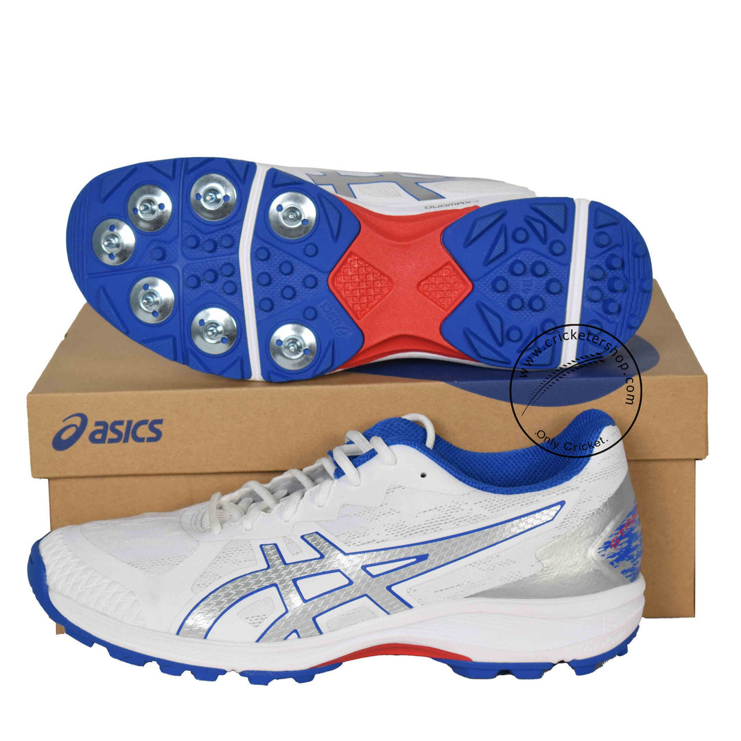 Asics Strike Rate FF White Pure Silver Cricket Shoes @ Composite View