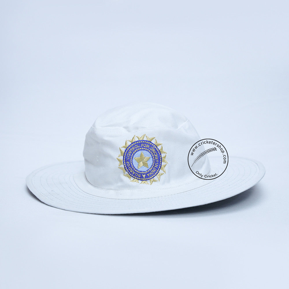 BCCI Cricket Hat White Colour @ Front View