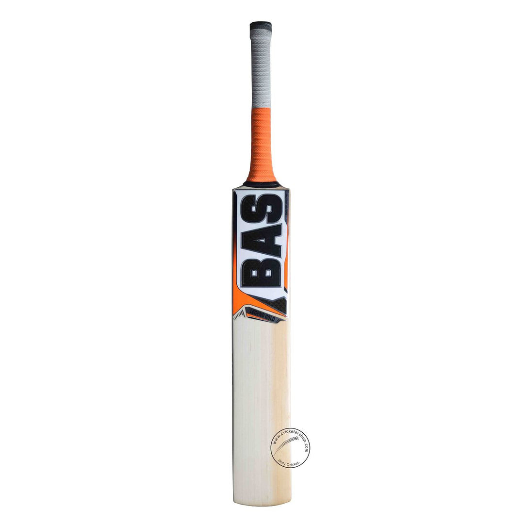 Bas Vampire Legend Gold English Willow Cricket Bat Size SH @ Front View