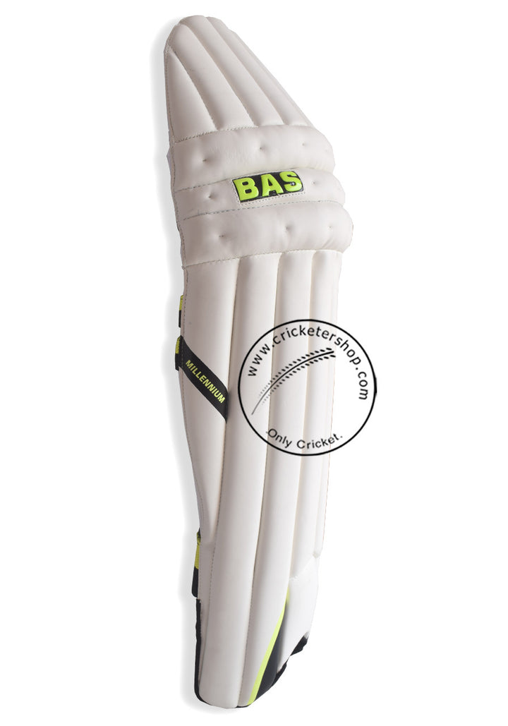 Bas Vampire Millennium Cricket Batting Leg Guard Pads Mens Size @ Side View