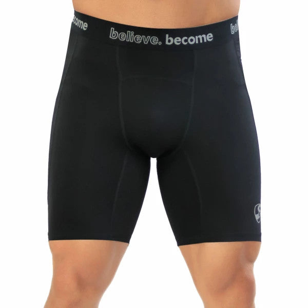 SG Xtreme Cricket Compression Short Black Size @ Front View