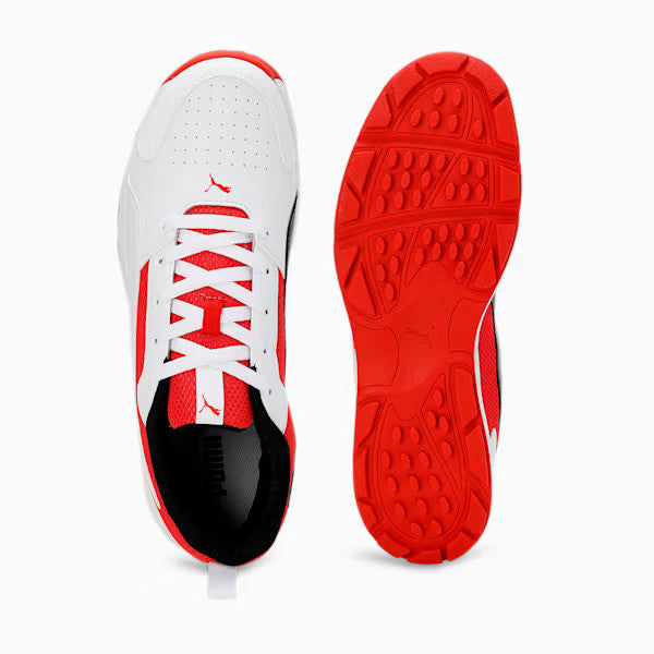 Puma 22 FH 10780602 Cricket Rubber Shoes Red White Size @ Sole View