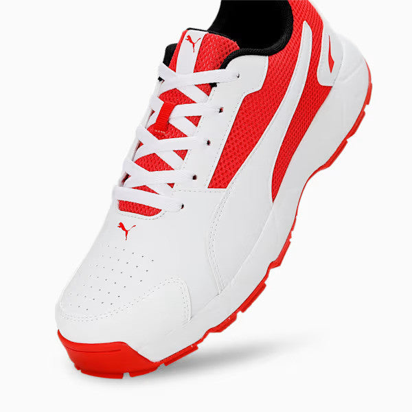 Puma 22 FH 10780602 Cricket Rubber Shoes Red White Size @ Side View 3