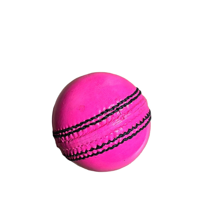 Custom Plain Cricket Leather Ball Colour @ Pink Side View