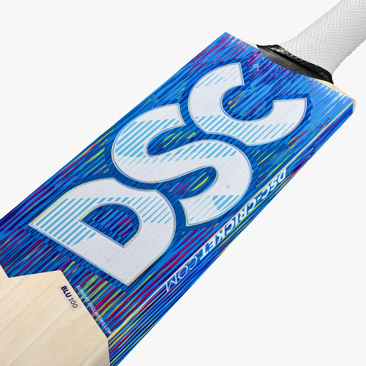 DSC Blu 100 English Willow Cricket Bat Size SH @ Front View