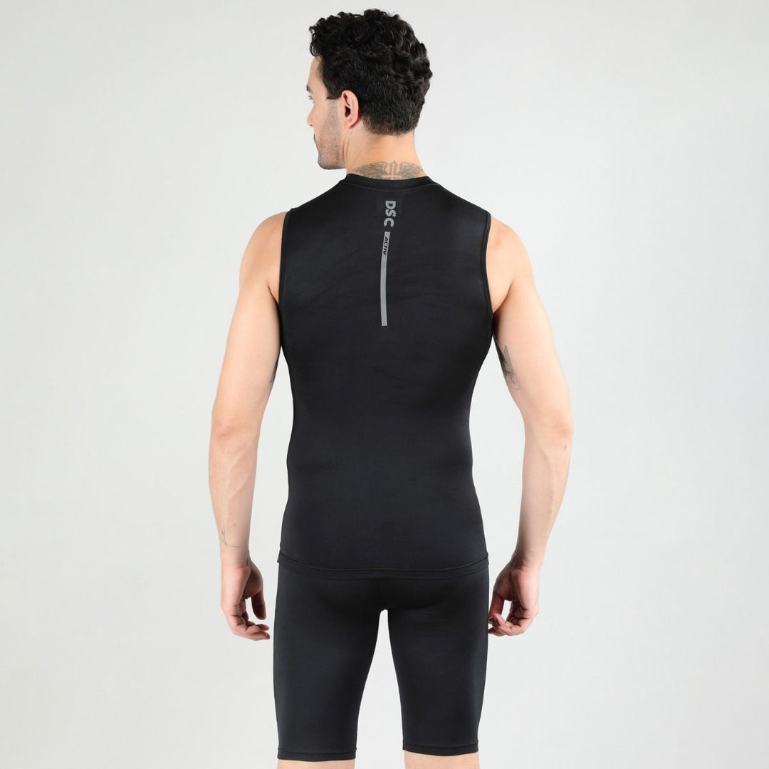 DSC Compression Sando Cricket MPS 318 Colour Black Size @ Back View