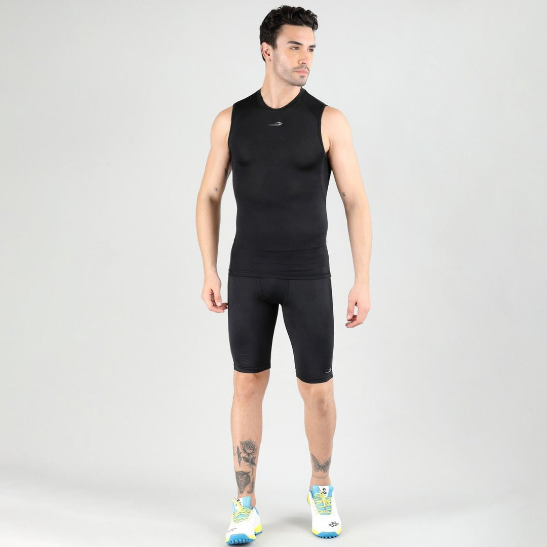 DSC Compression Sando Cricket MPS 318 Colour Black Size @ Front View 1